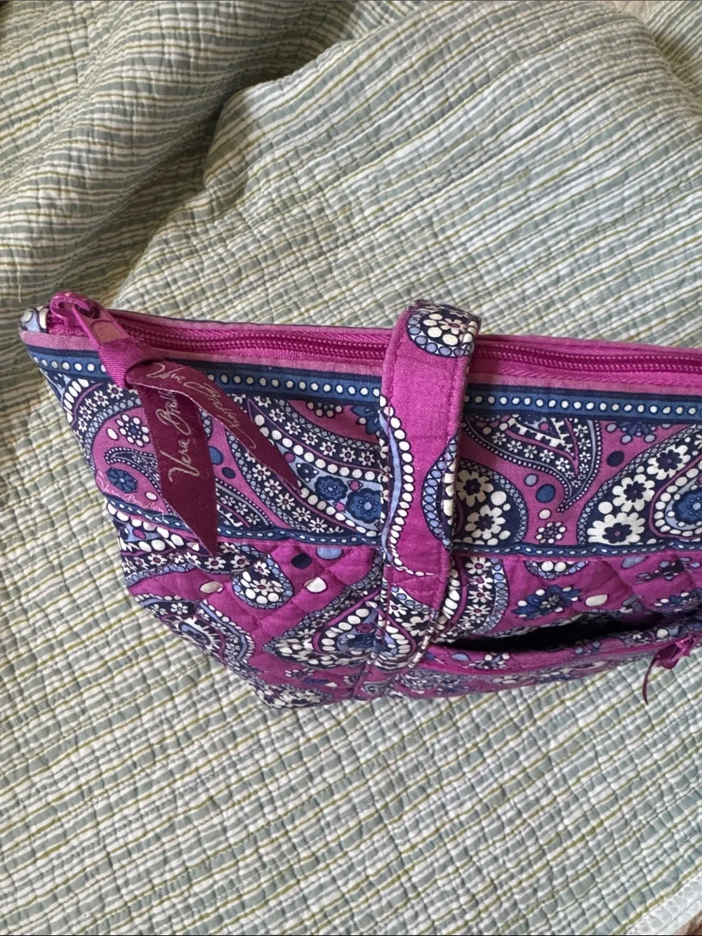 Vera Bradley Purple Paisley Quilted Tote
